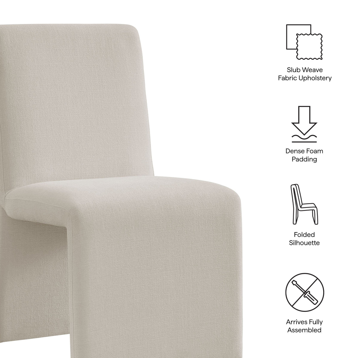 Lime Upholstered Fabric Dining Side Chair Set of 2 in Salt