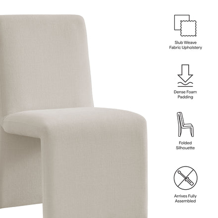 Emory Upholstered Fabric Dining Side Chair Set of 2 in Salt