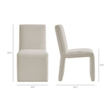 Lime Upholstered Fabric Dining Side Chair Set of 2 in Salt