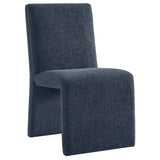 Lime Upholstered Fabric Dining Side Chair Set of 2 in Slate Blue