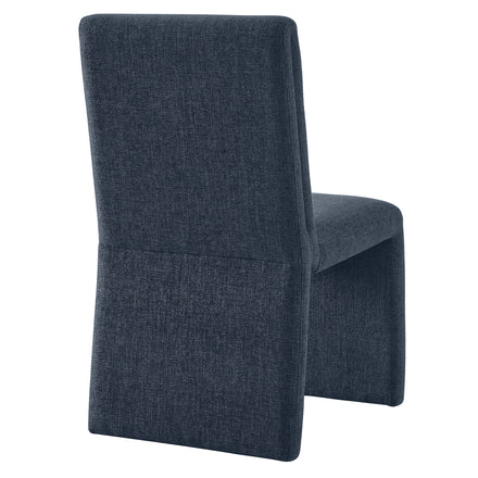 Emory Upholstered Fabric Dining Side Chair Set of 2 in Slate Blue