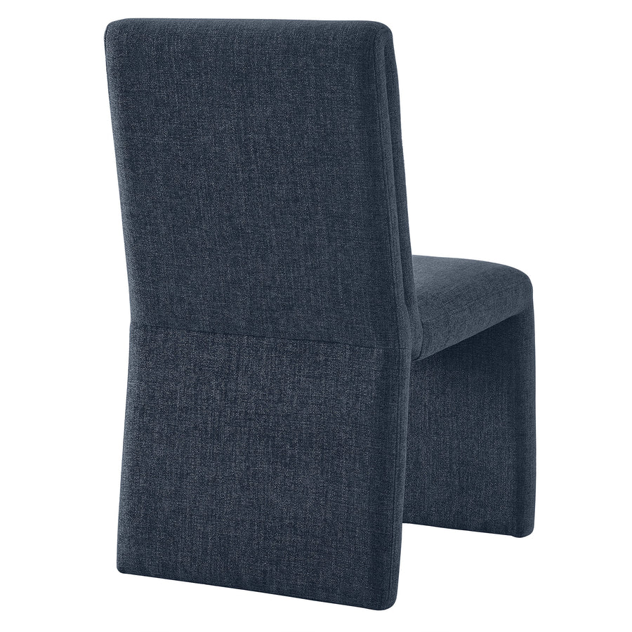 Lime Upholstered Fabric Dining Side Chair Set of 2 in Slate Blue