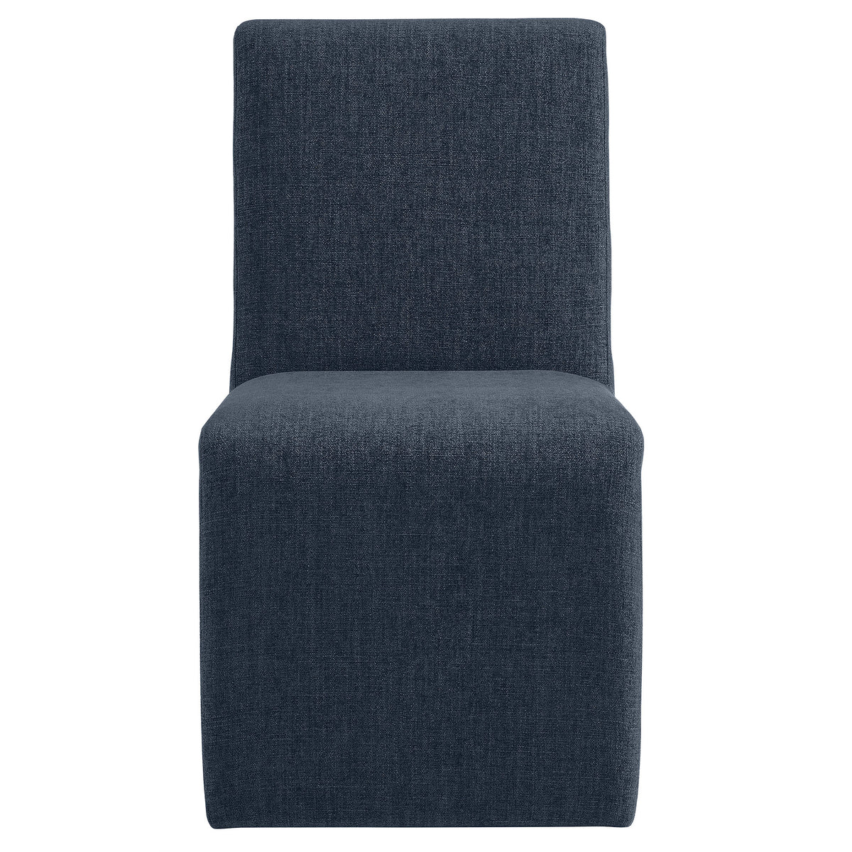 Lime Upholstered Fabric Dining Side Chair Set of 2 in Slate Blue