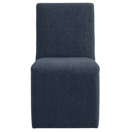 Emory Upholstered Fabric Dining Side Chair Set of 2 in Slate Blue