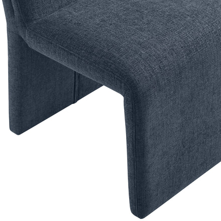Emory Upholstered Fabric Dining Side Chair Set of 2 in Slate Blue