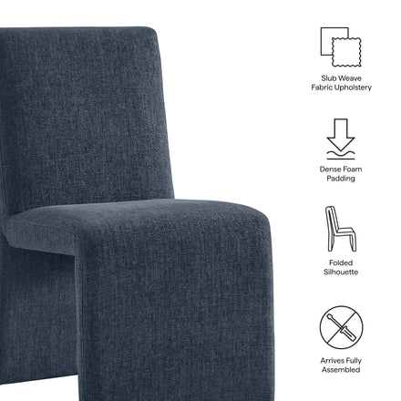 Emory Upholstered Fabric Dining Side Chair Set of 2 in Slate Blue