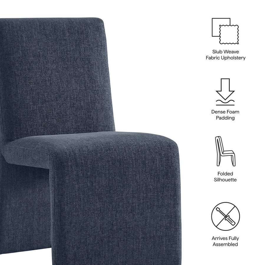 Lime Upholstered Fabric Dining Side Chair Set of 2 in Slate Blue