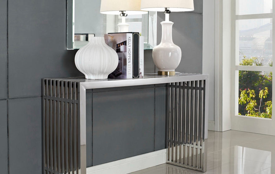 Fenn Console Table in Silver