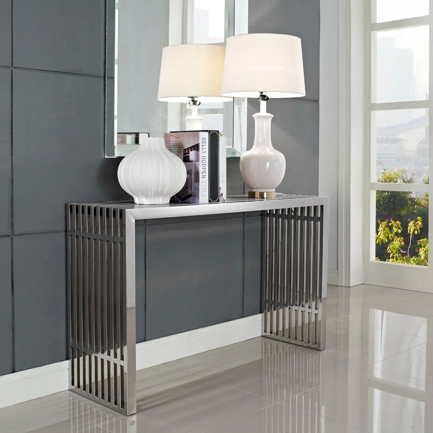 Gridiron Console Table by Furniture For America