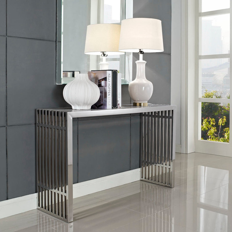 Fenn Console Table in Silver
