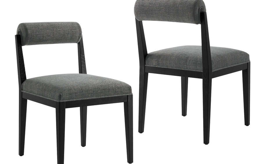 Blaise Fabric Dining Chair Set of 2 in Charcoal
