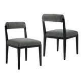 Blaise Fabric Dining Chair Set of 2 in Charcoal