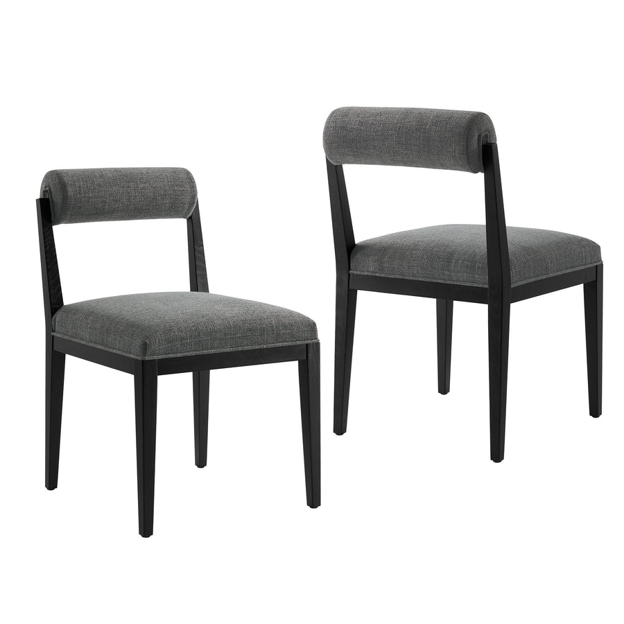 Blaise Fabric Dining Chair Set of 2 in Charcoal
