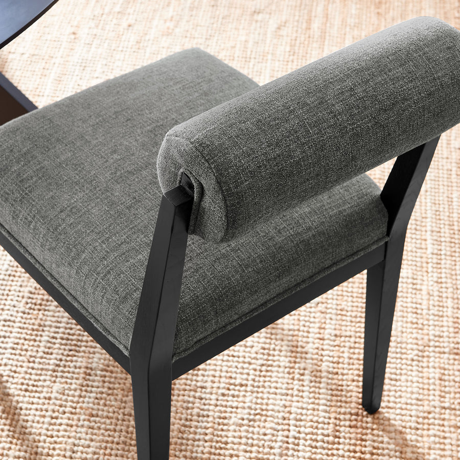 Blaise Fabric Dining Chair Set of 2 in Charcoal