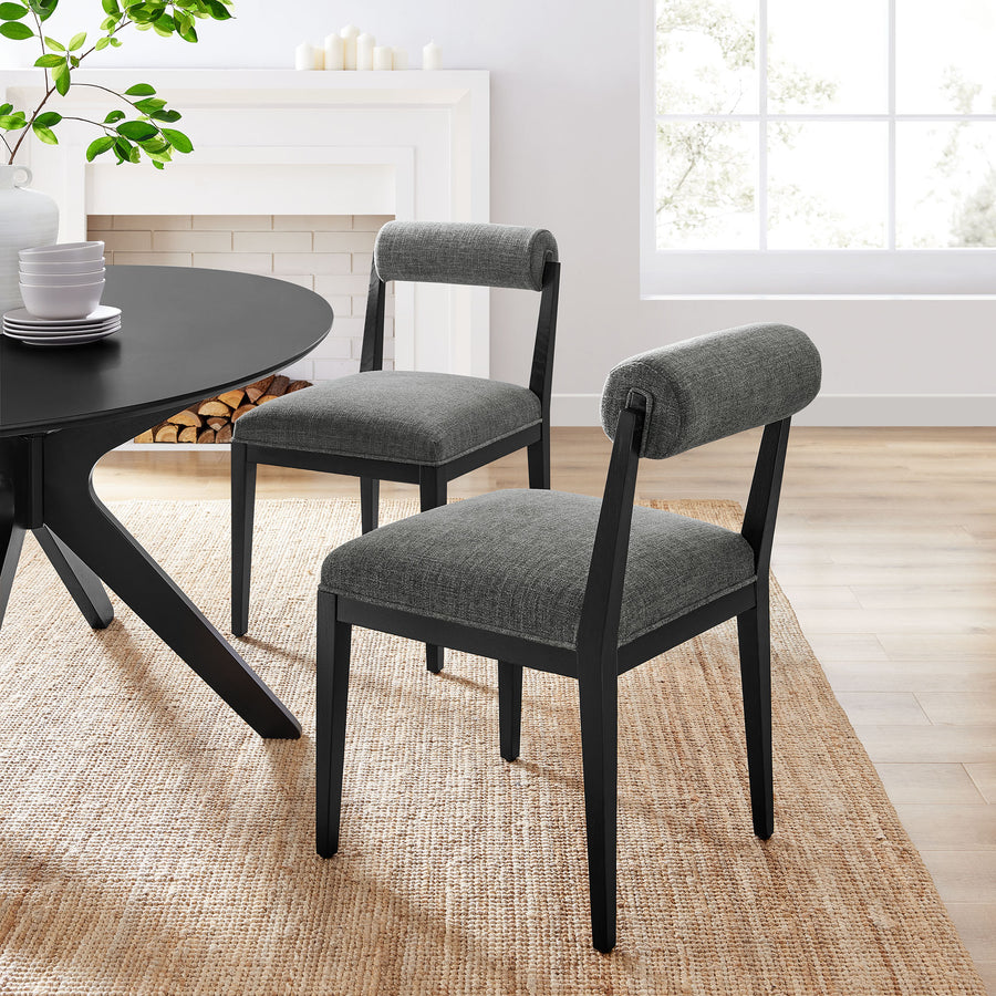Blaise Fabric Dining Chair Set of 2 in Charcoal