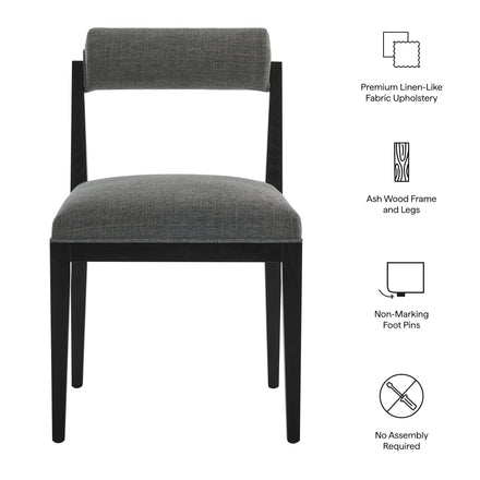 Kai Fabric Dining Chair Set of 2 in Charcoal