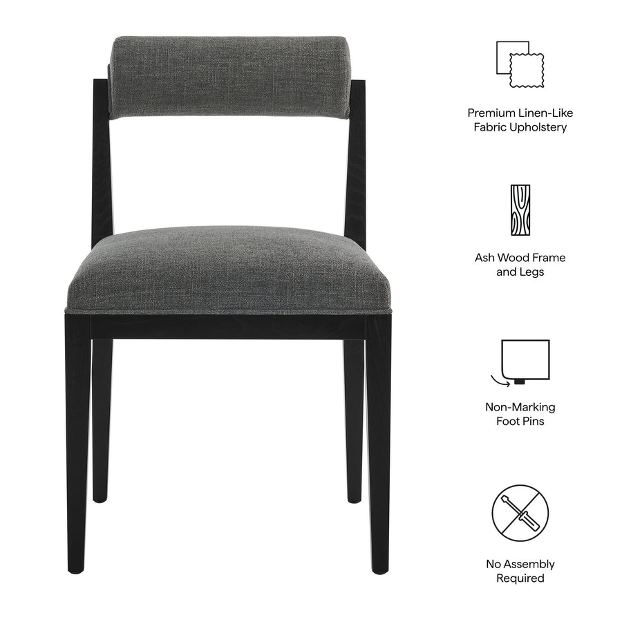 Blaise Fabric Dining Chair Set of 2 in Charcoal