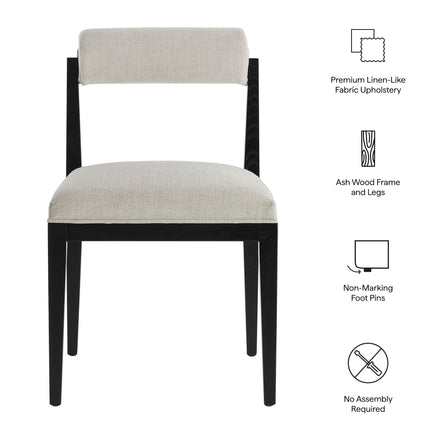 Kai Fabric Dining Chair Set of 2 in Linen