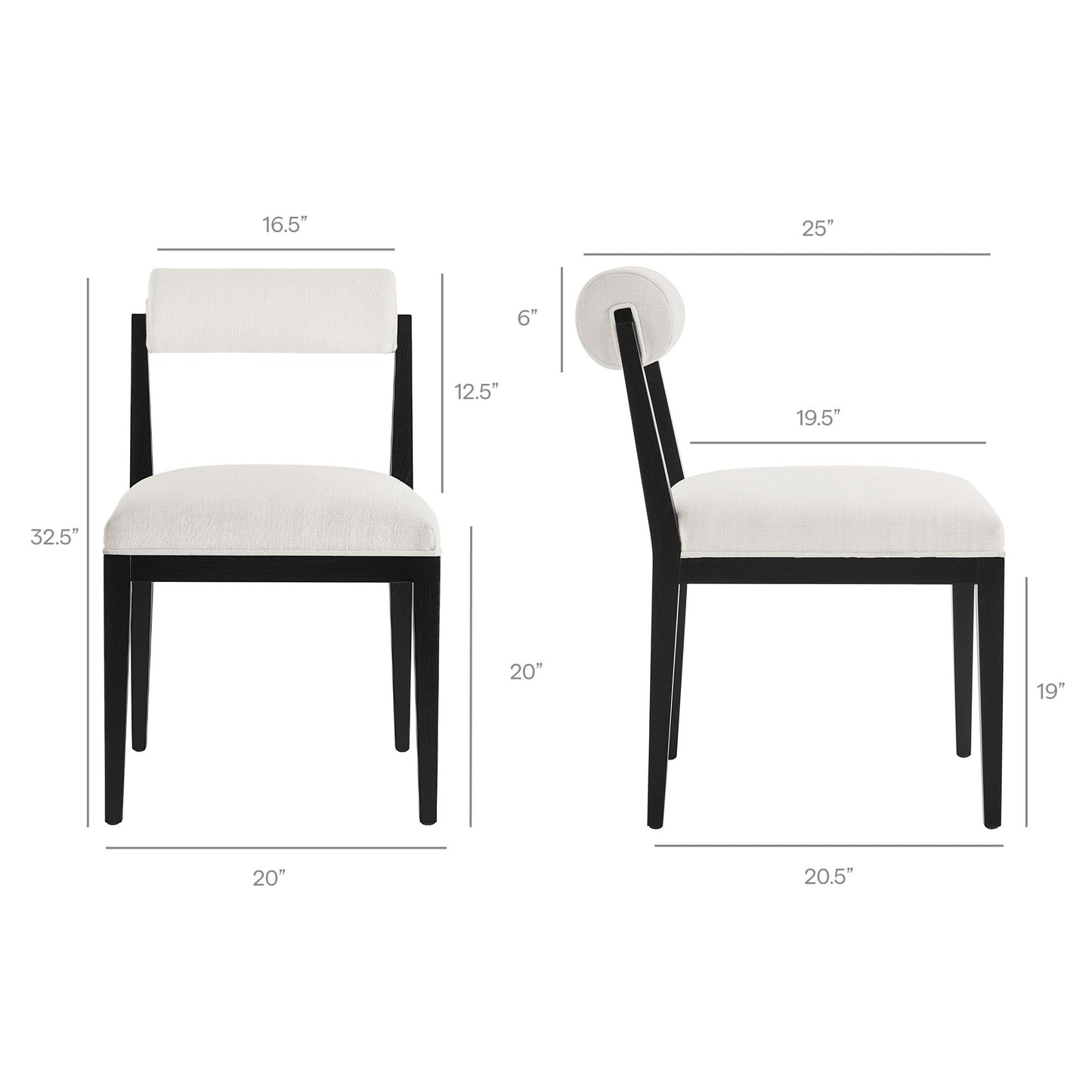 Blaise Fabric Dining Chair Set of 2 in Salt