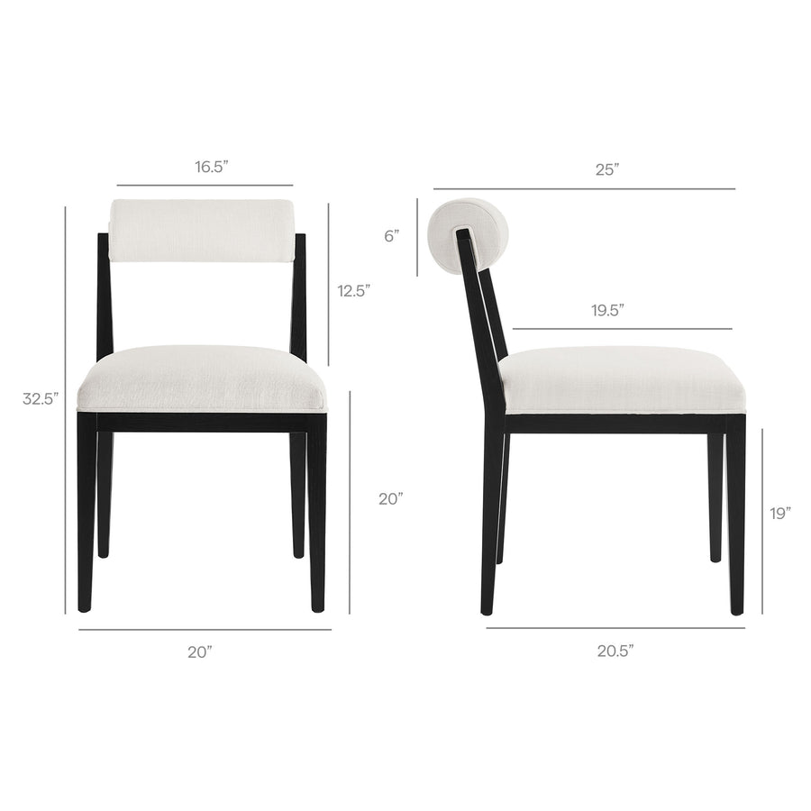 Blaise Fabric Dining Chair Set of 2 in Salt