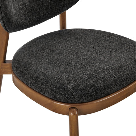 Fenwick Fabric Dining Chairs Set of 2 in Ebony