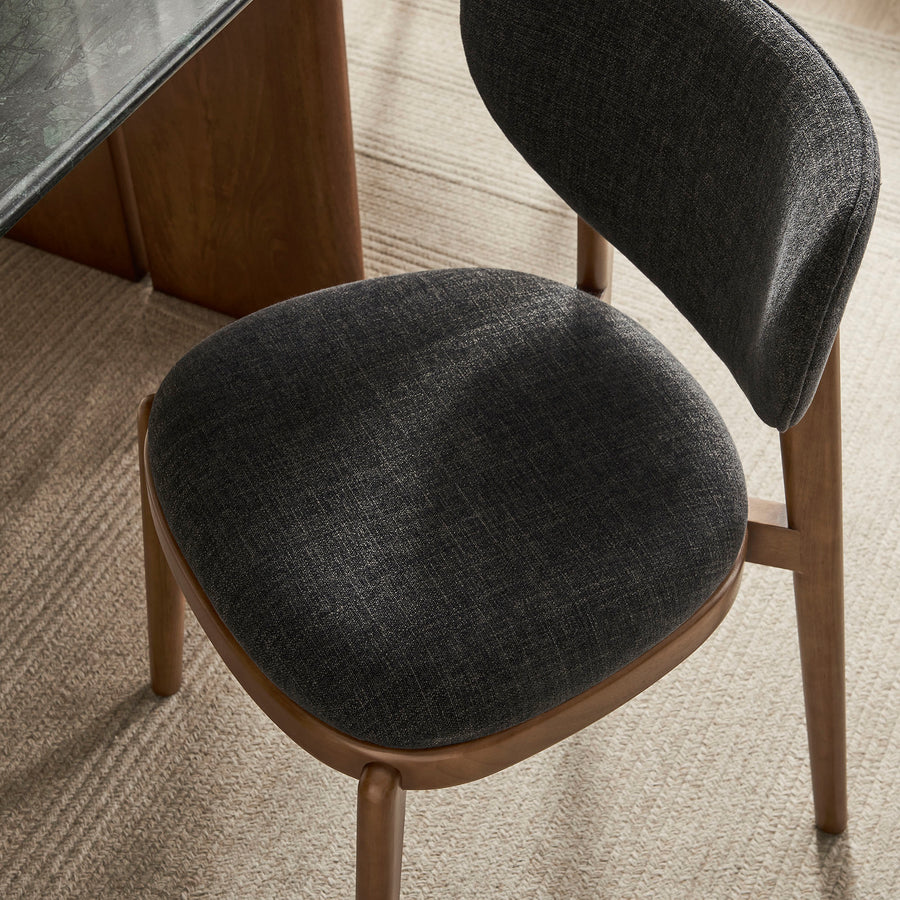 Quilla Fabric Dining Chairs Set of 2 in Ebony