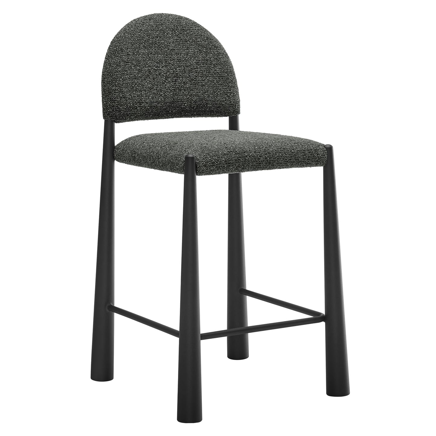 Magnus Upholstered Fabric Counter Stools Set of 2 in Black Anthracite