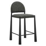 Magnus Upholstered Fabric Counter Stools Set of 2 in Black Anthracite