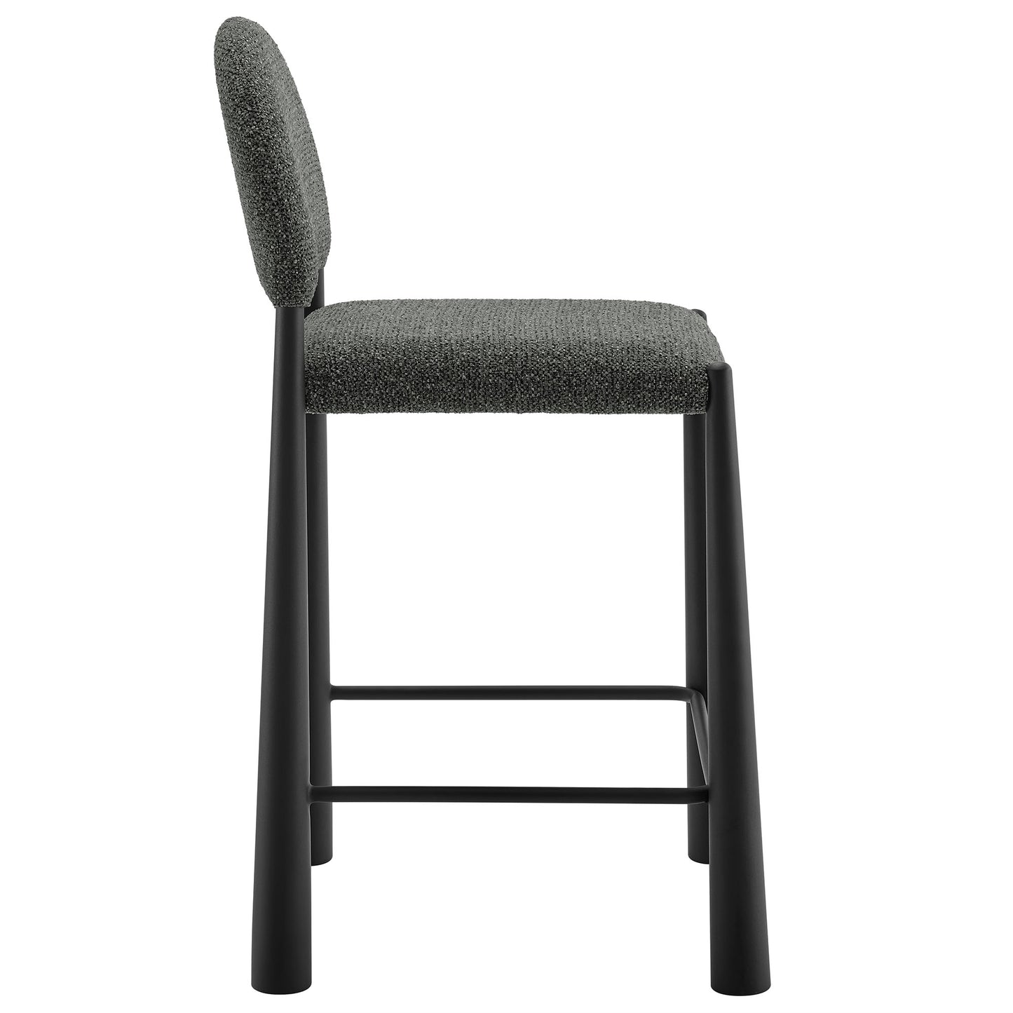 Magnus Upholstered Fabric Counter Stools Set of 2 in Black Anthracite