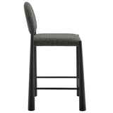 Magnus Upholstered Fabric Counter Stools Set of 2 in Black Anthracite