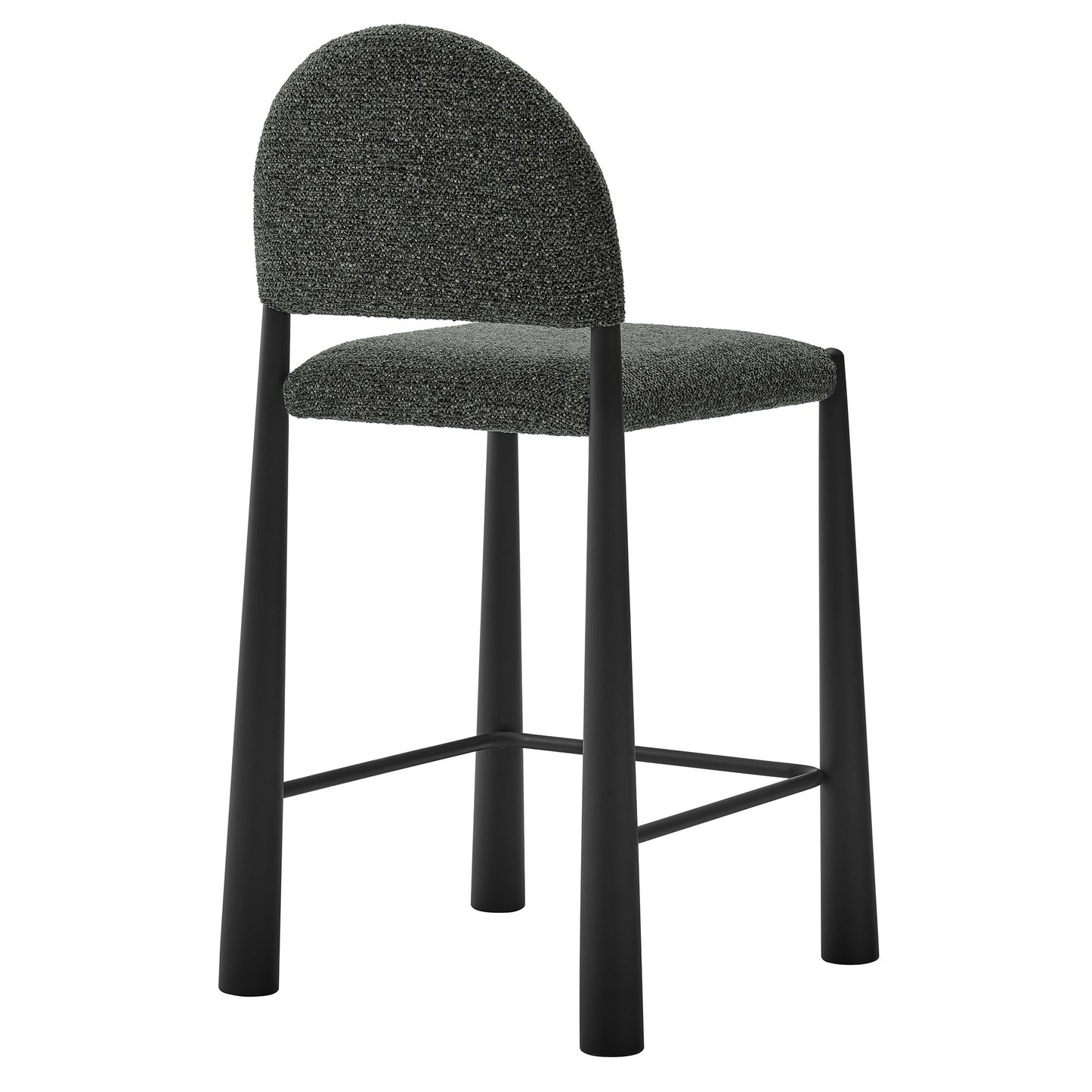 Magnus Upholstered Fabric Counter Stools Set of 2 in Black Anthracite
