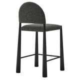 Magnus Upholstered Fabric Counter Stools Set of 2 in Black Anthracite