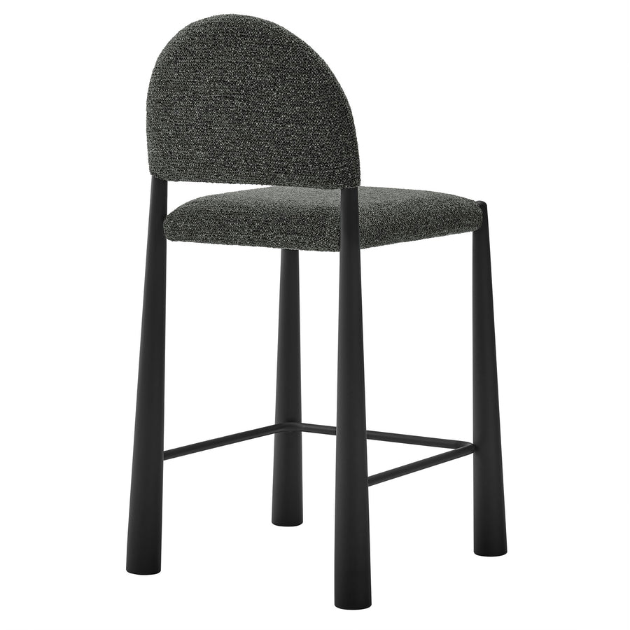 Magnus Upholstered Fabric Counter Stools Set of 2 in Black Anthracite