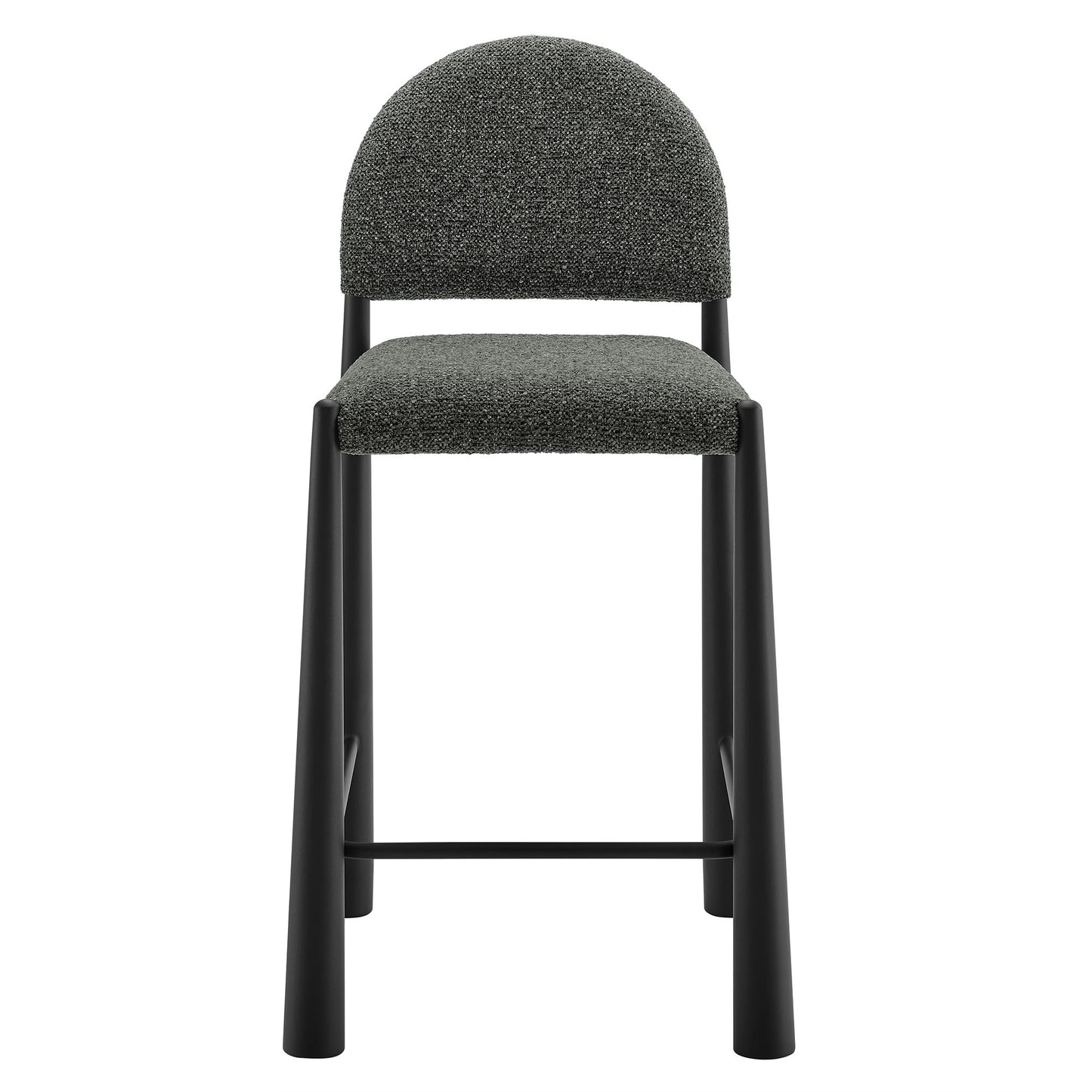 Magnus Upholstered Fabric Counter Stools Set of 2 in Black Anthracite