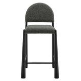 Magnus Upholstered Fabric Counter Stools Set of 2 in Black Anthracite