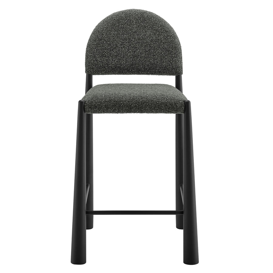 Magnus Upholstered Fabric Counter Stools Set of 2 in Black Anthracite