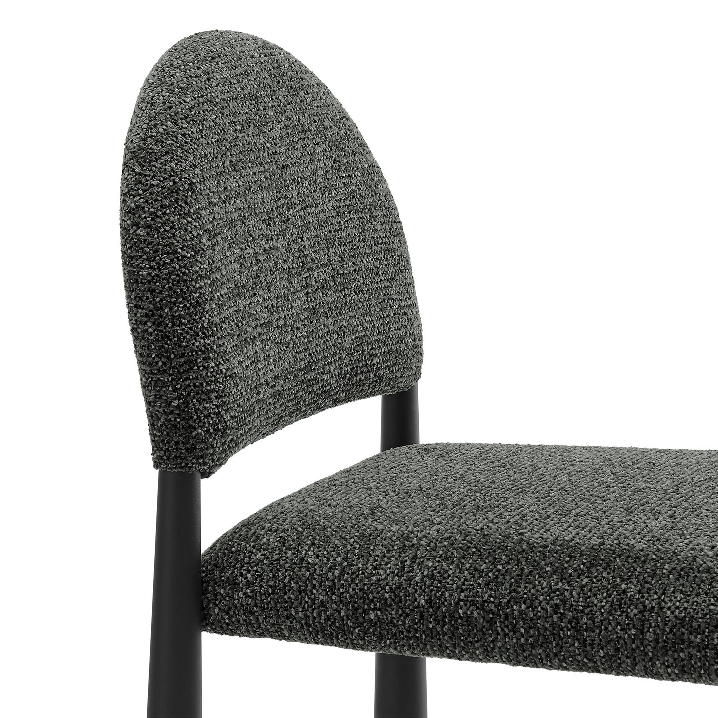 Magnus Upholstered Fabric Counter Stools Set of 2 in Black Anthracite