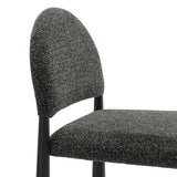 Magnus Upholstered Fabric Counter Stools Set of 2 in Black Anthracite