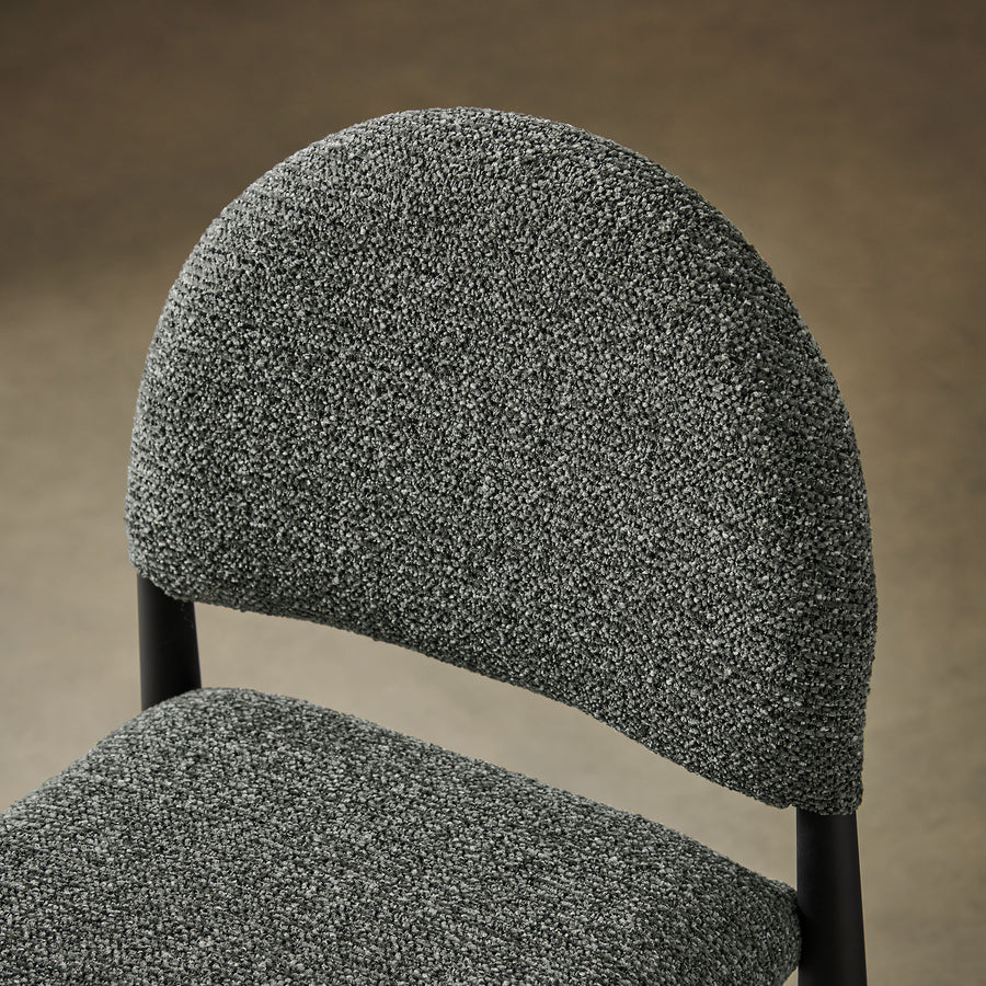 Magnus Upholstered Fabric Counter Stools Set of 2 in Black Anthracite