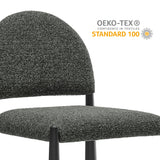 Magnus Upholstered Fabric Counter Stools Set of 2 in Black Anthracite