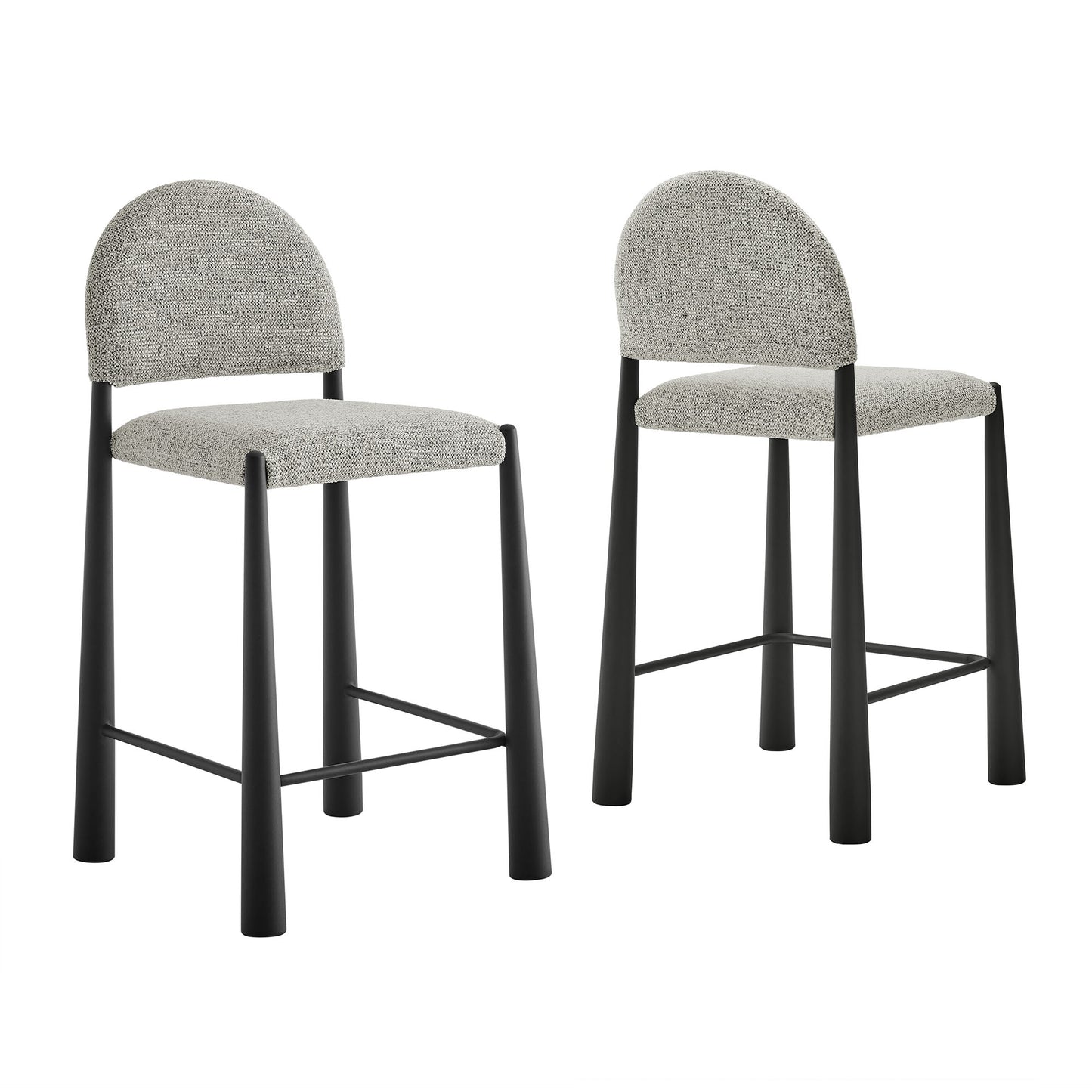Magnus Upholstered Fabric Counter Stools Set of 2 in Black Camel
