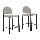 Magnus Upholstered Fabric Counter Stools Set of 2 in Black Camel