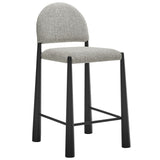 Magnus Upholstered Fabric Counter Stools Set of 2 in Black Camel