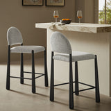 Magnus Upholstered Fabric Counter Stools Set of 2 in Black Camel