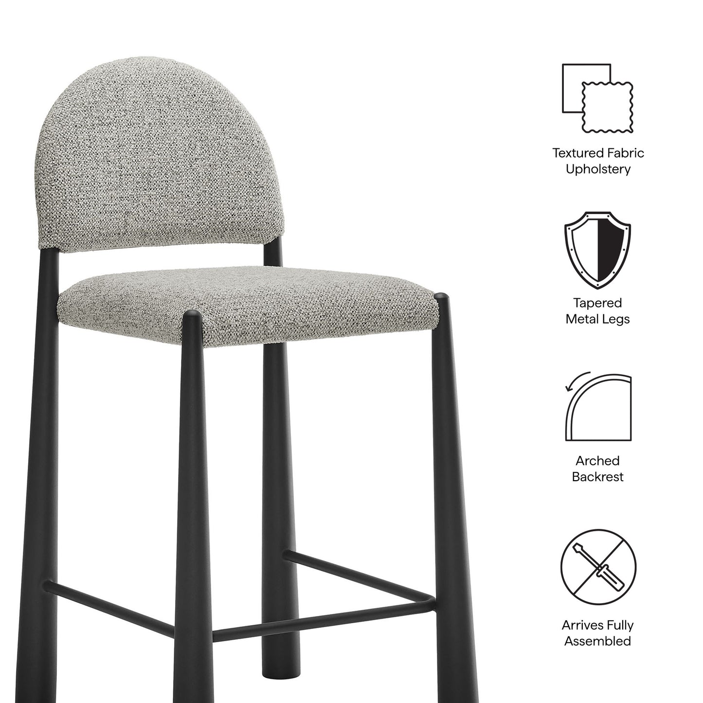 Magnus Upholstered Fabric Counter Stools Set of 2 in Black Camel