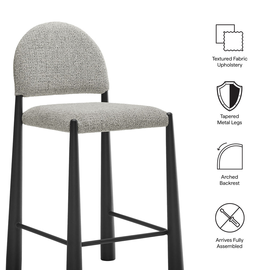 Magnus Upholstered Fabric Counter Stools Set of 2 in Black Camel