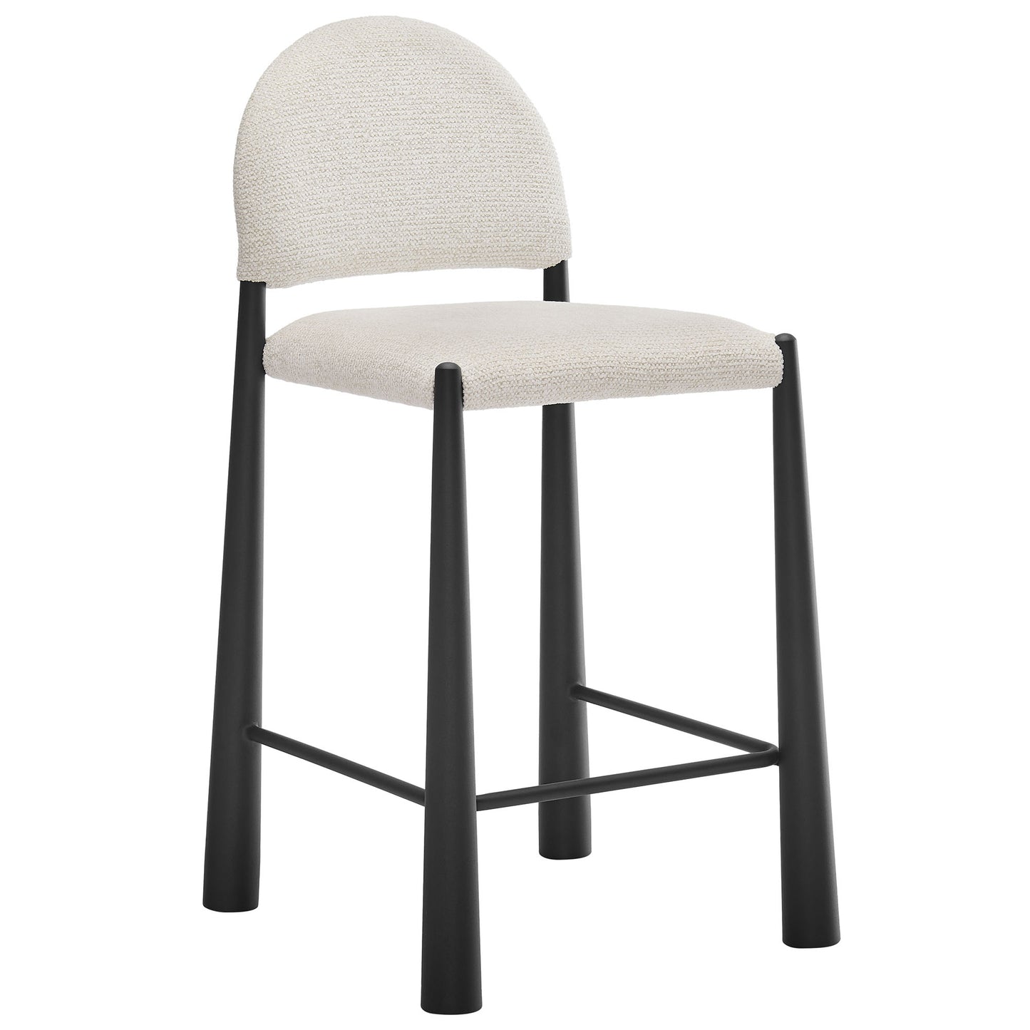 Magnus Upholstered Fabric Counter Stools Set of 2 in Black Cream