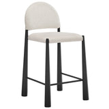 Magnus Upholstered Fabric Counter Stools Set of 2 in Black Cream
