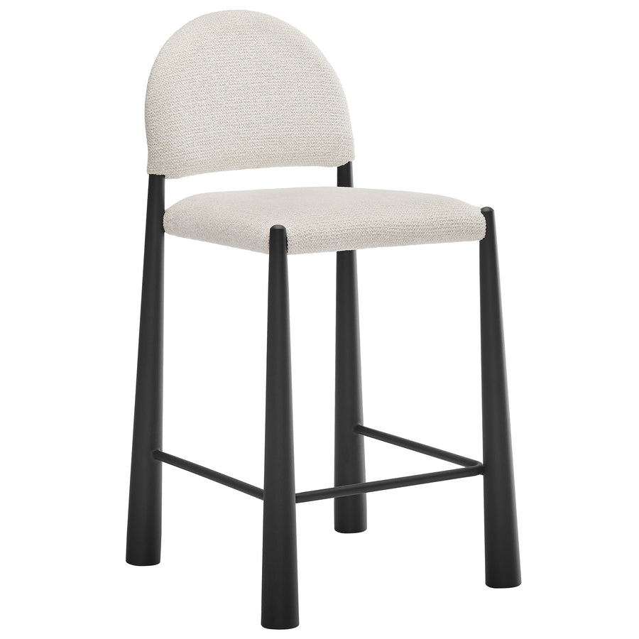 Magnus Upholstered Fabric Counter Stools Set of 2 in Black Cream