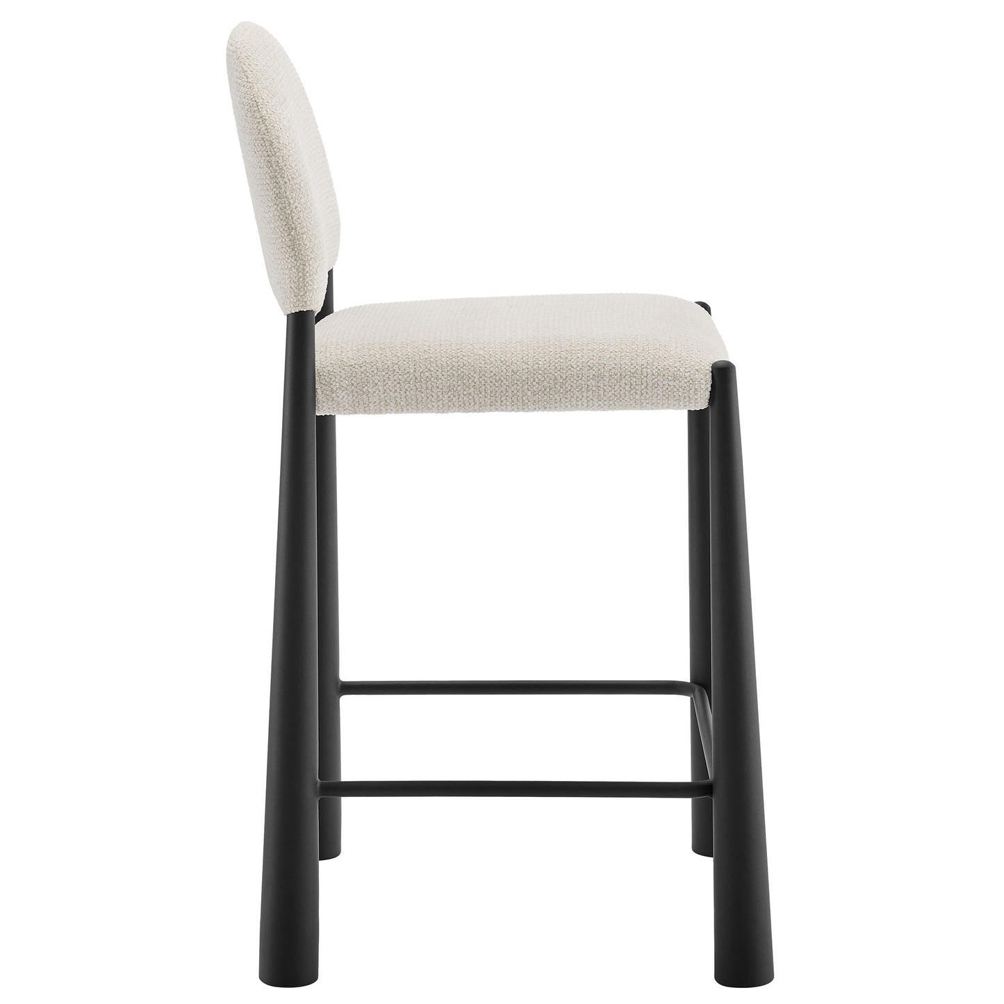 Magnus Upholstered Fabric Counter Stools Set of 2 in Black Cream